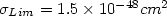 $\sigma_{{Lim}}=1.5 \times 10^{-48}{cm}^{2}$
