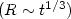 $(R\sim t^{1/3})$