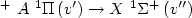 $^{+}~A~^{1}{\rm \Pi} \left(v^{\prime}\right) \rightarrow X~^{1}{\rm \Sigma}^{+}\left(v^{\prime \prime}\right)$