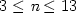 $3 \leq \textit{n} \leq 13$