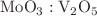 $$ \hbox {MoO}_{\mathrm {3}} : \hbox {V}_{\mathrm {2}} \hbox {O}_{\mathrm {5}}$$