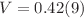 $$V=0.42(9)$$