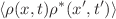 $$\langle \rho (x,t)\rho ^*(x',t')\rangle $$