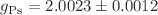 $$g_{\textrm{Ps}}=2.0023\pm 0.0012$$